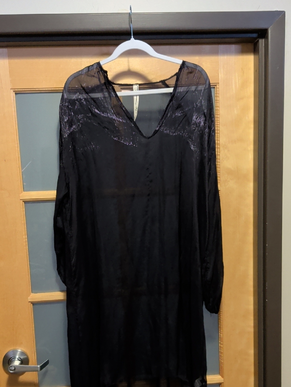 nwot Jaga Sheer Black Maxi Dress with Embellished Yoke